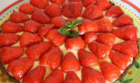 Tarte croustillante aux fraises