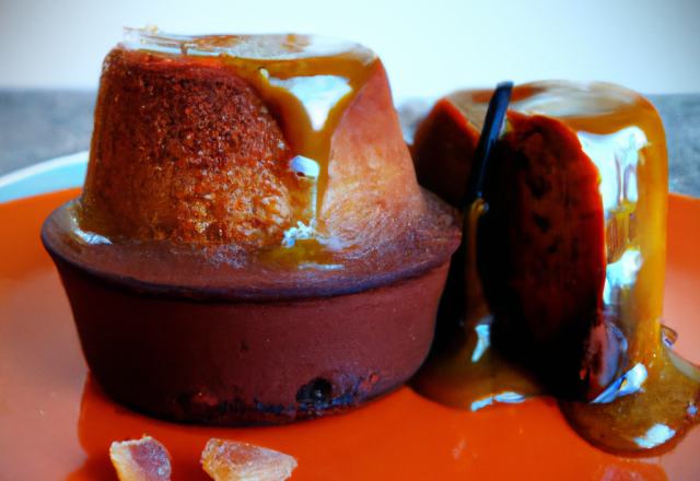 Fondant au chocolat et son cœur coulant au caramel saveur spéculoos