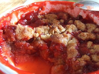 Crumble de fraises au pain d'épices