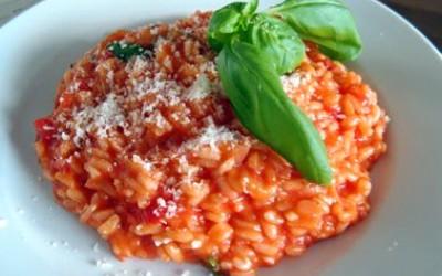 Risotto tomate-lardons