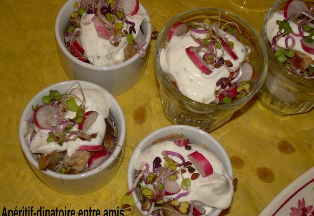 Salade croquante en verrine