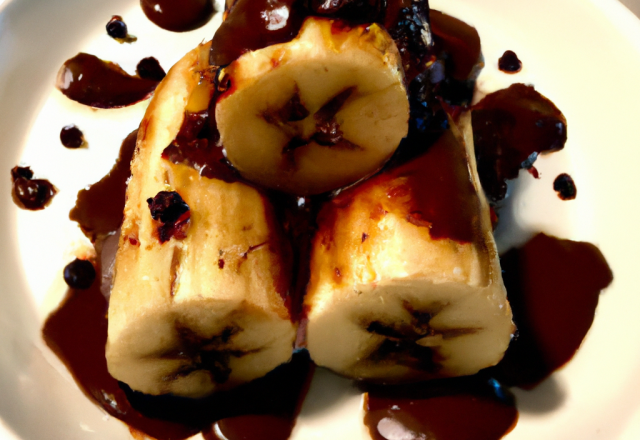 Nems de banane, sauce chocolat