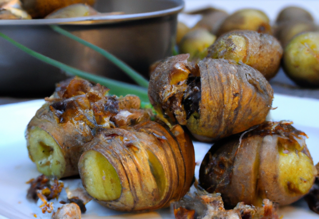 Pommes de terre grenailles farcies aux escargots et noisettes