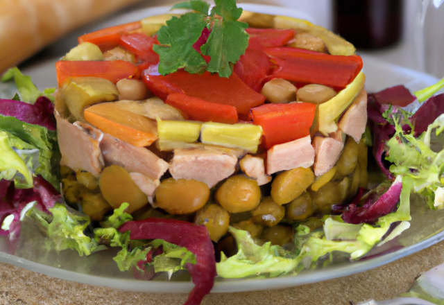 Salade de tourteau aux petits légumes d'été