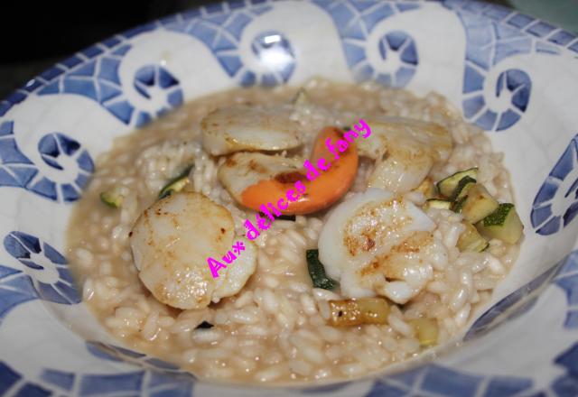 Risotto aux Saint-Jacques et courgette