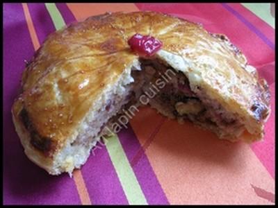 Galette aux noix caramélisées, cranberries et chocolat blanc