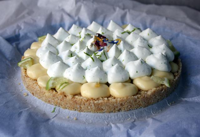 Tarte citron vert- basilic