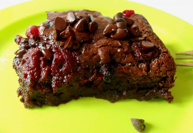 Fondant au chocolat noir et aux fruits rouges