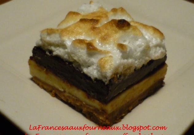 Tarte chocolat blanc chocolat noir meringuée