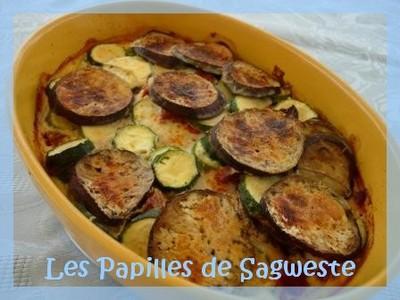 Gratin d'aubergine et de courgettes à la ricotta