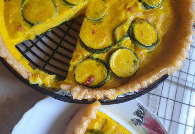 Quiche aux courgettes assaisonnée de curry et curcumin 