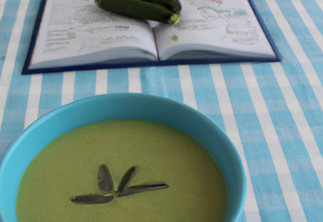 Soupe de courgette au bleu de Gex