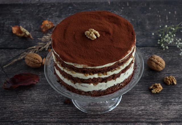 Gâteau tiramisu aux Noix du Périgord AOP et au chocolat