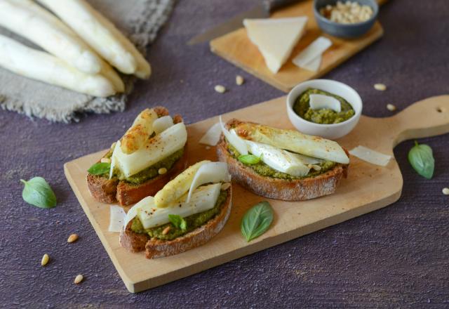 Tartines au pesto et aux Asperges des Sables des Landes IGP