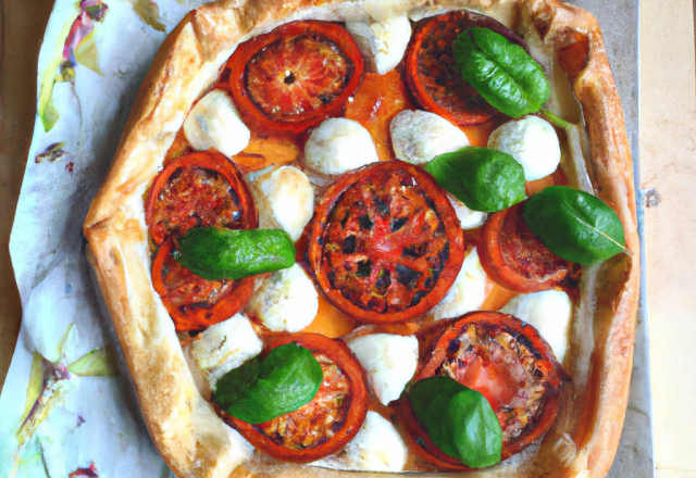 Tarte tatin tomates, basilic et chèvre