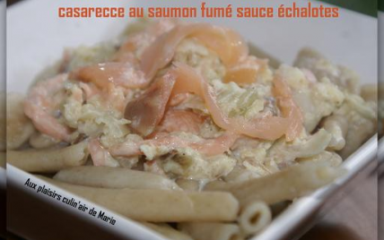 Casarecce au saumon fumé sauce échalotes