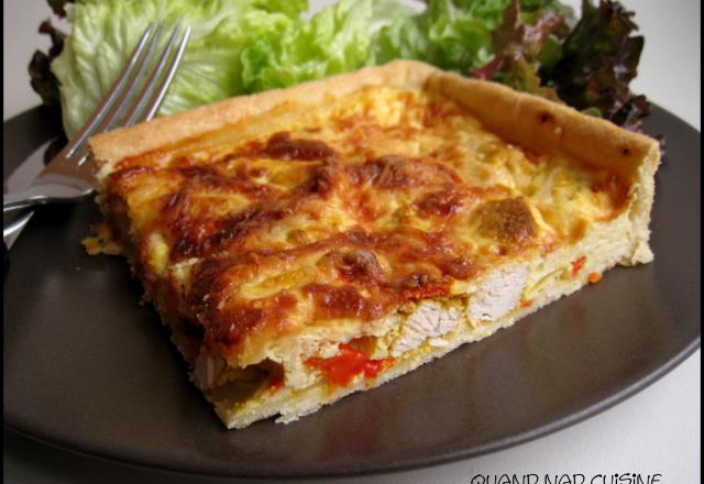 Quiche poulet et poivrons, saveur colombo