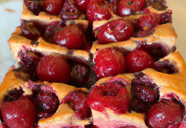 Gâteau basque aux cerises