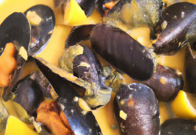 Moules au curry et zestes d'agrumes