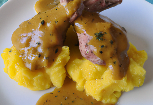 Lapin à la moutarde et sa sauce onctueuse