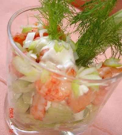 Salade d'écrevisses à l'avocat et fenouil