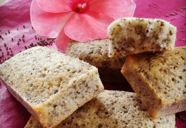 Financiers vanille et graines de pavot sans lactose