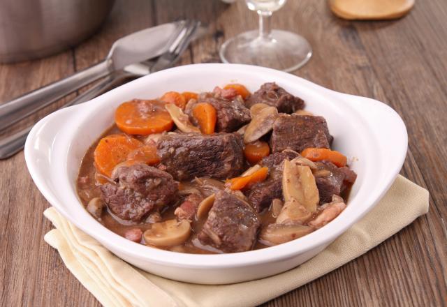 Boeuf bourguignon et sa garniture généreuse