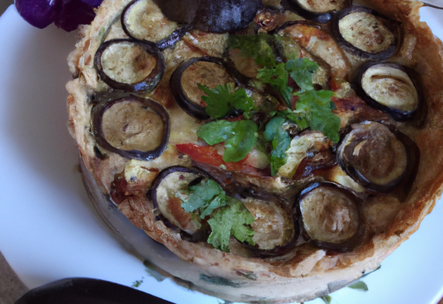 Quiche à l'aubergine et au chèvre