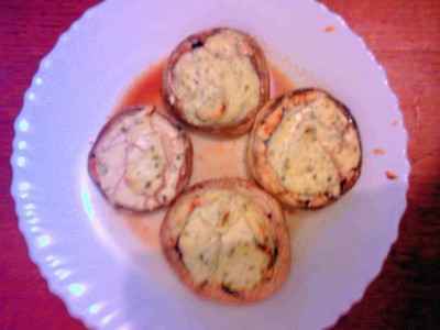 Champignons farcis au fromage frais