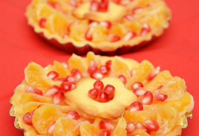 Tartelettes aux clémentines et grains de grenade