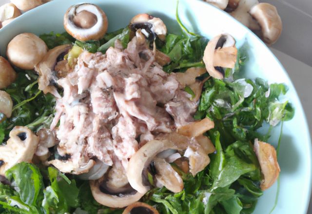 Salade roquette thon champignon