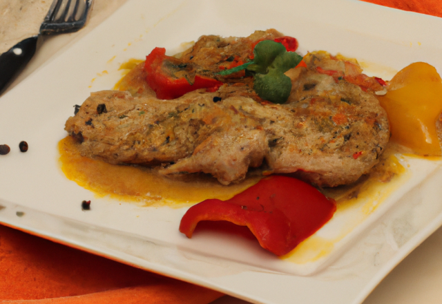 Escalopes de veau aux poivrons