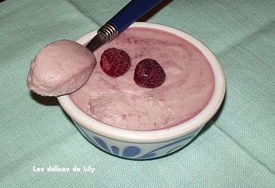 Mousse chocolat blanc et framboises