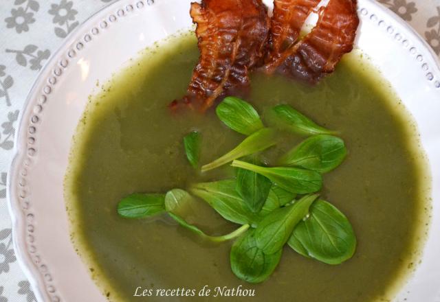 Soupe à la mâche et roquette