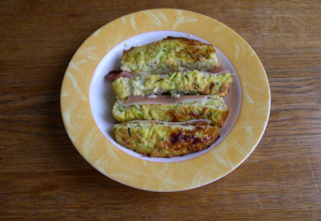 Gratin de courgettes et jambon de pays avec une pincée de muscade