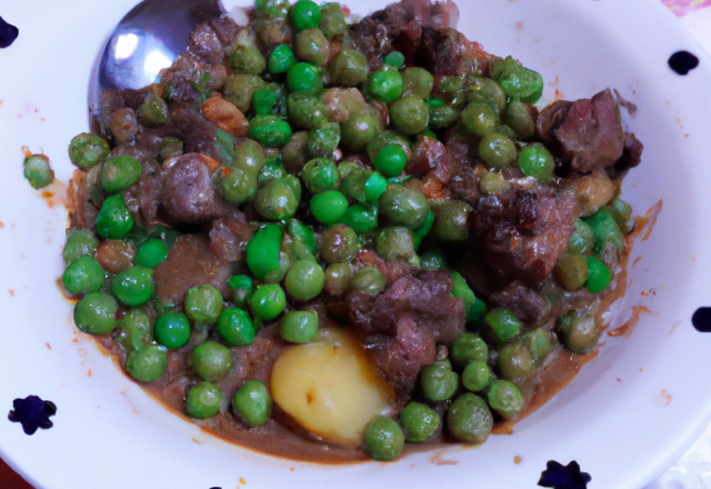 Ragoût d'agneau aux petit pois