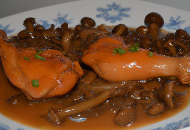 Cuisses de chapon aux morilles et sauce au madère