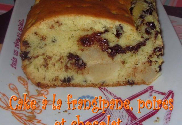 Cake à la frangipane, poires et pépites de chocolat