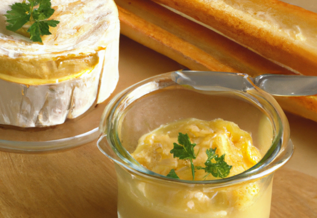 Verrine de fromage de tête à la moutarde de Meaux et sa tartine de baguette parisienne