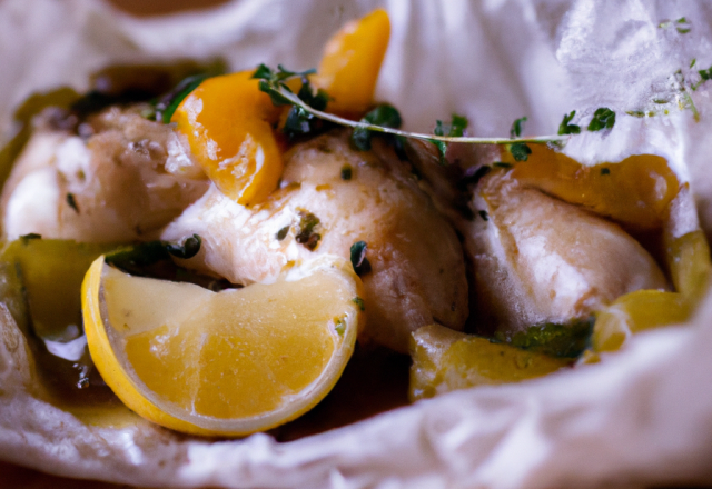 Poulet citrons confits en papillote