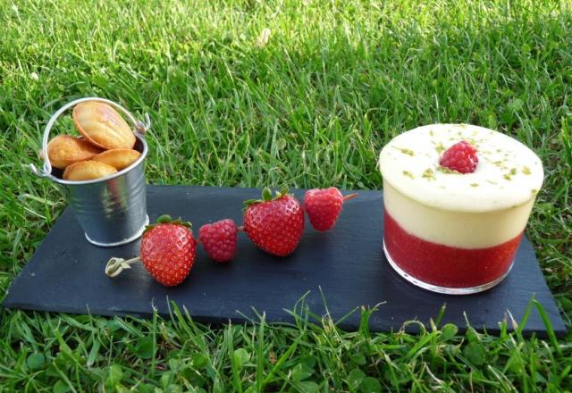 Fraîcheur fraises, citron vert et madeleines à la fleur d'oranger