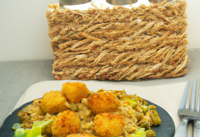 Volaille de Houdan aux pommes Faro gratte-paille en croquettes