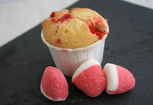 Muffins aux fraises tagada classiques