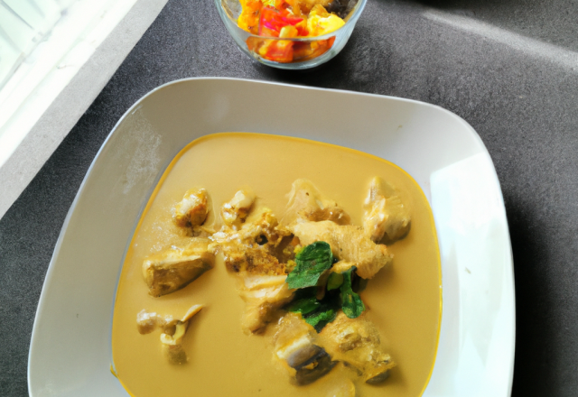 Curry de poulet douceur avec pomme et lait de coco