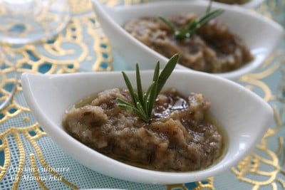 Caviar d'aubergine au miel et romarin