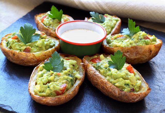 Pommes de terre farcies au guacamole (potatoes skins)