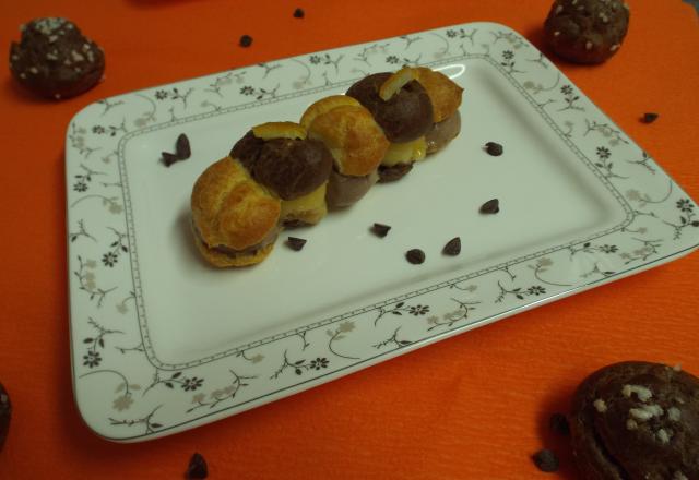 L'éclair 'Zébré Choco-Orange'