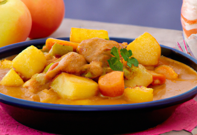 Curry de porc au cidre et aux pommes reinettes