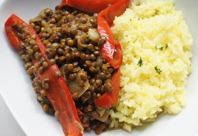 Tajine de lentilles, poivrons et tomates