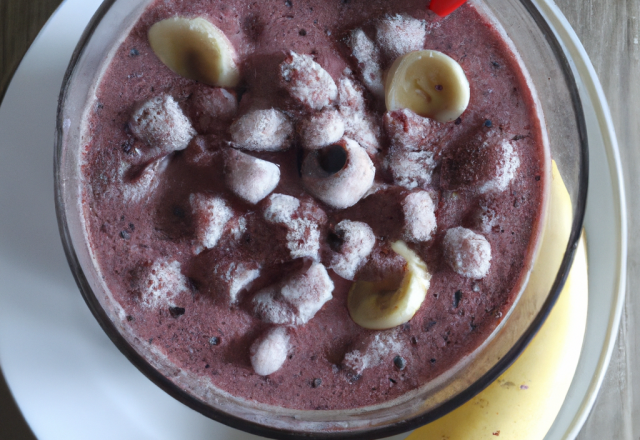 Smoothie glacé myrtilles bananes